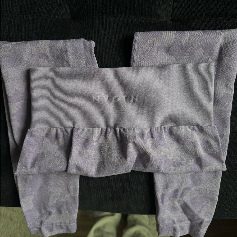 Dusty purple Ribbed camo Leggings - Picture 2 of 4